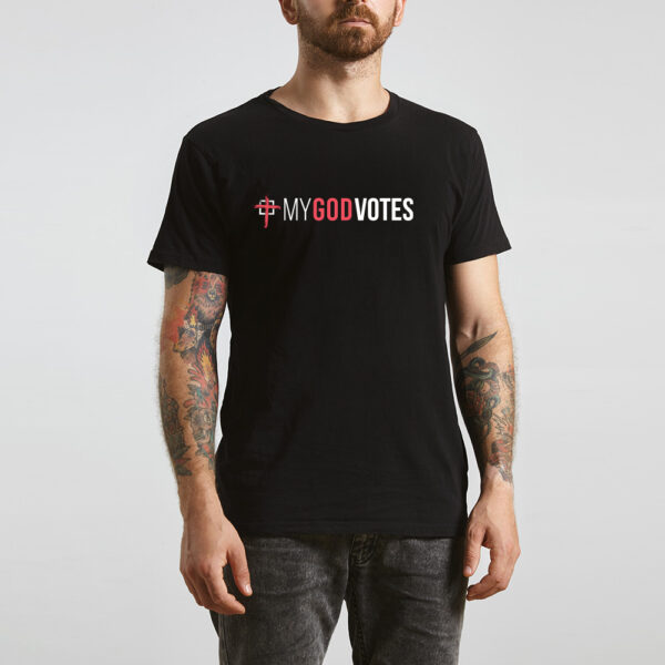 My God Votes : Short-Sleeve T-Shirt (Black)