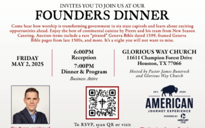 My God Votes Invites You to Join Us at Our Founders Dinner